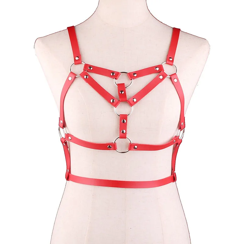 

Leather Harness Lingerie For Women Body Bondage Body Garter PU Belt Suspender Harness Bra Cage Fetish Bdsm Belt Garters