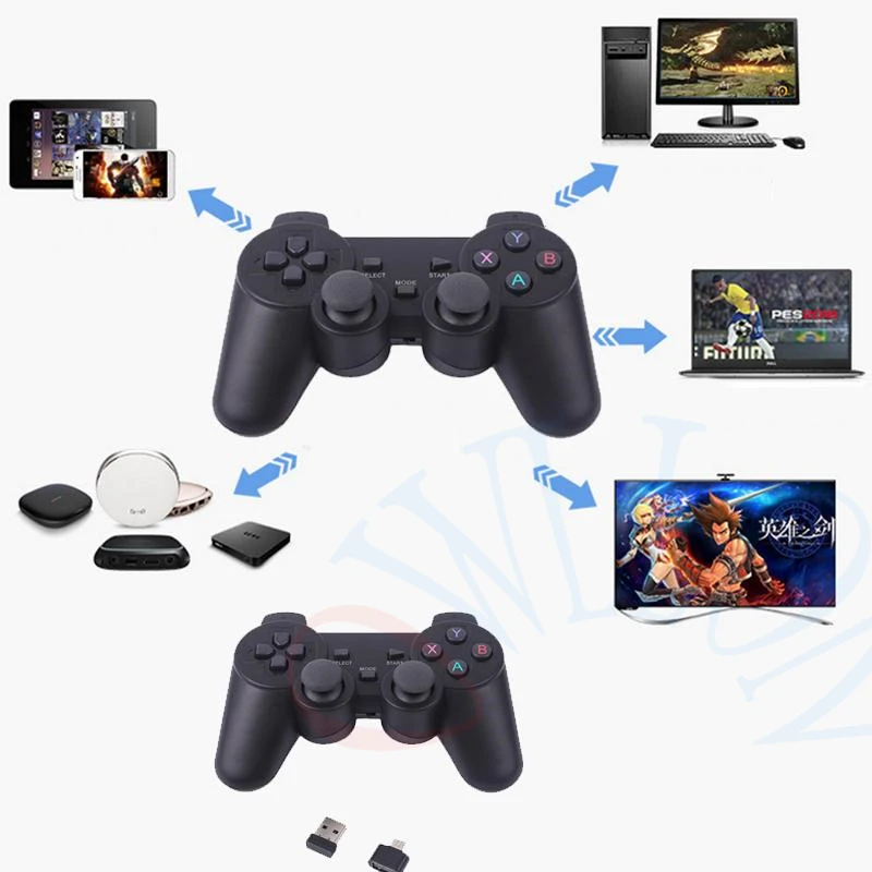 Прямая поставка 2 4G беспроводной геймпад пк для PS3 TV Box джойстик игровой