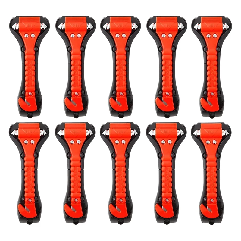 

10 Pcs Car Safety Hammer Emergency Tools Car Window Glass Hammer Breaker and Seat Belt Cutter 2 in 1 for Home Rescue