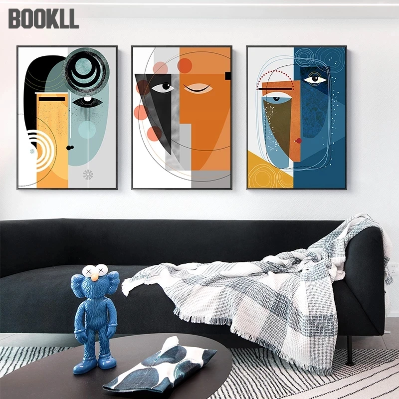 

Abstract Faces Geometric Canvas Painting Contemporary Posters And Prints Wall Art Picture For Living Room Scandinavian Home Deco