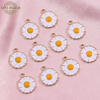 10pcs drop oil enamel alloy cute daisy charms 1613mm colorful glazed flower charm for diy jewelry making earrings accessories