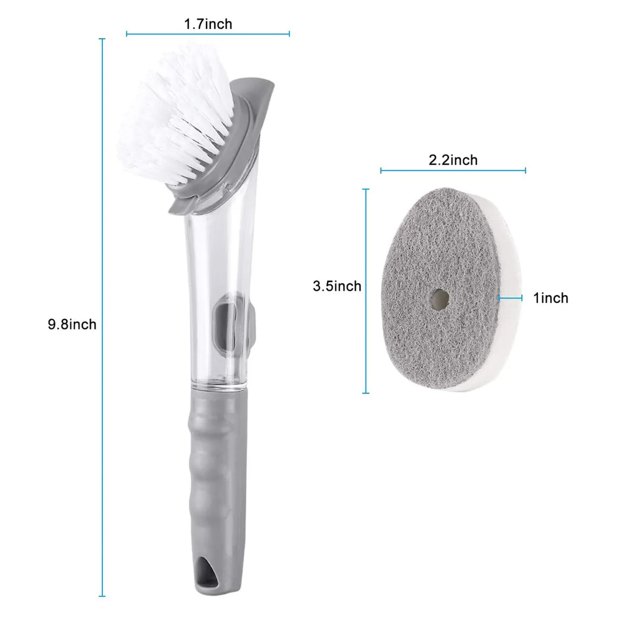 

Automatic Liquid Addition Sponge Dishwashing Brush Long Handle Wash Brush Artifact Non-stick Oil Kitchen Brush Cleaning Tool
