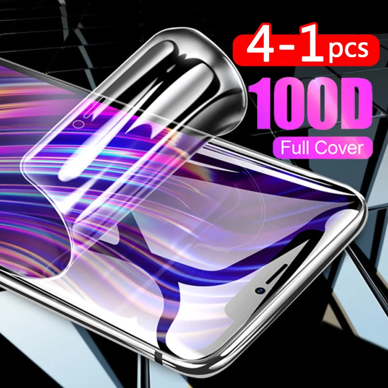 Защитная Гидрогелевая пленка 100D 4 1 шт. покрытие для iPhone 12 11 Pro 6 6s 8 7 plus xr x xs max мягкая