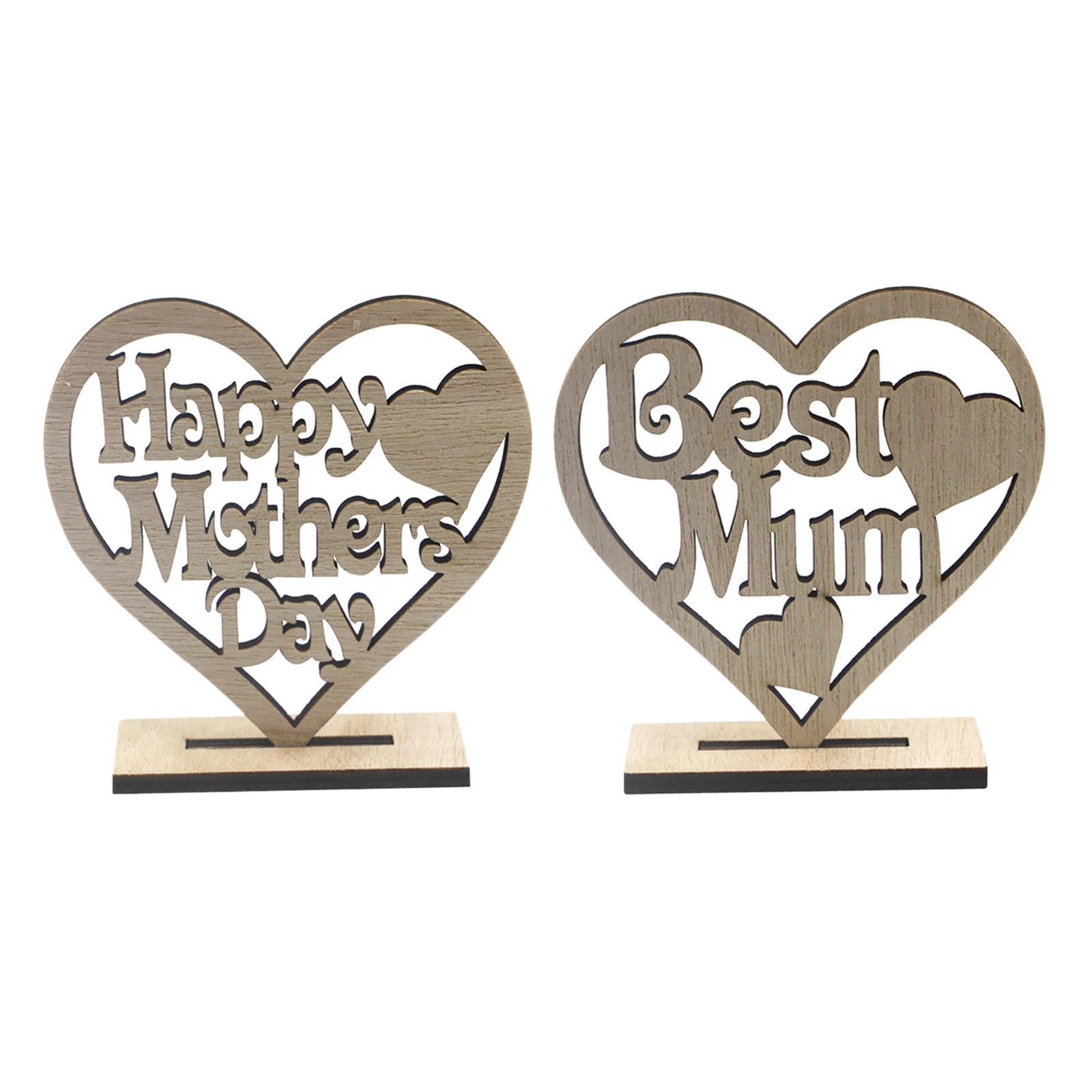 

Heart Shaped Wooden Embellishments Wood Hearts Ornament Crafts for Monther's Day Wedding Party