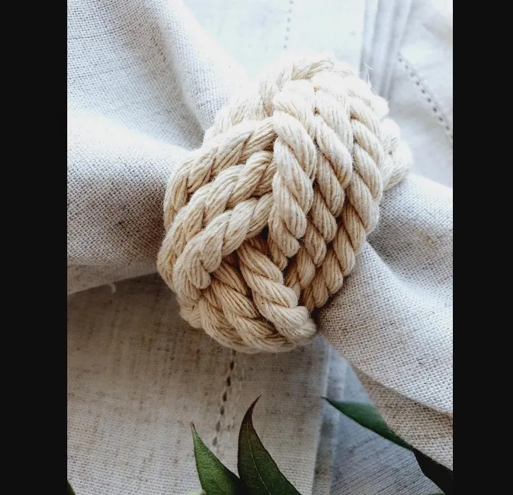 Natural Jute Napkin Ring Rope Woven Buckle Linen Party Dinner Christmas Table Decoration | Дом и сад