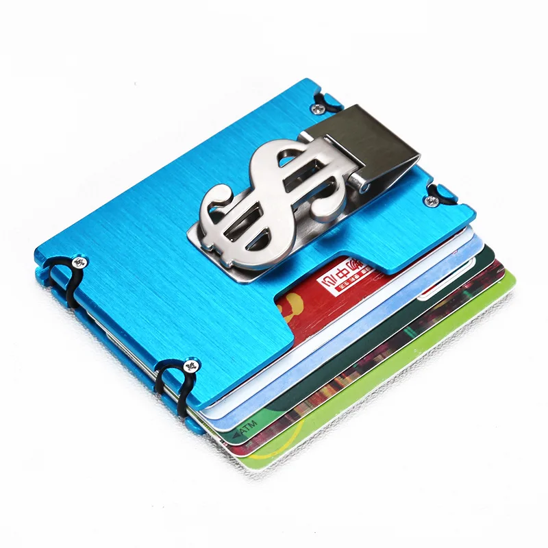 New Fashion Wallets Slim Aluminum Alloy Credit Card Pockets RFID Blocking Metal Money Clips Purse Mini Wallets