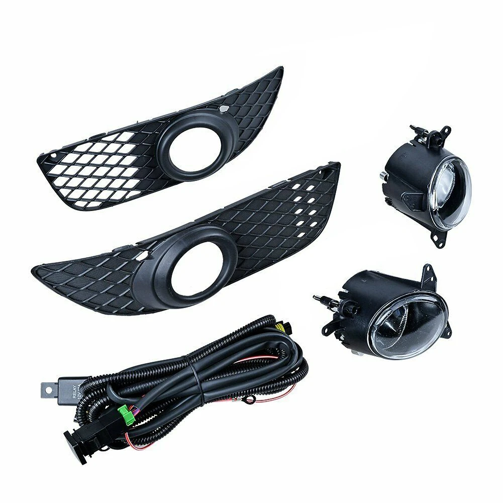 

beler 8321A463 Clear Lens Front Bumper Fog Light Lamp Cover Grille Wiring Harness Fit for Mitsubishi Lancer 2008-2012 2013 2014