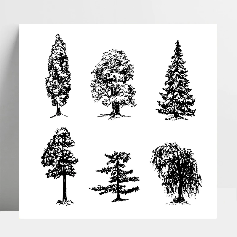 Pine family Clear Stamps Silicone/Seal для DIY скрапбукинга/фото декоративная открытка альбома
