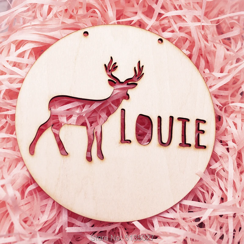 Дверной висячий олень/олень настенное искусство деревянный знак на заказ