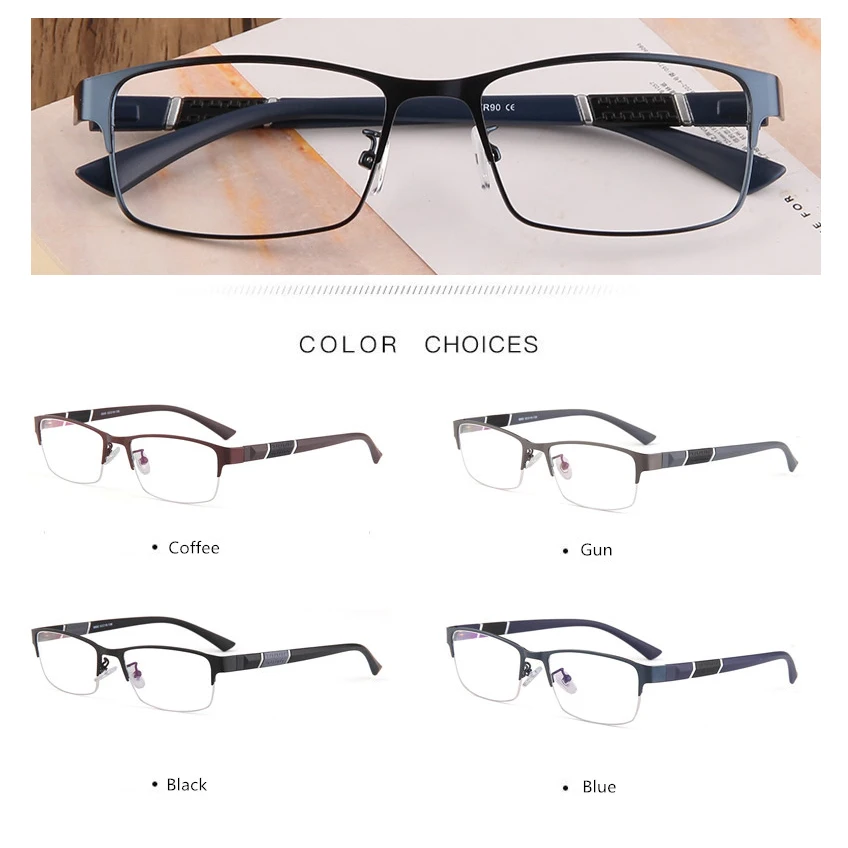 Мужские деловые очки из титанового сплава TR90 дужки полуоправа Мужская