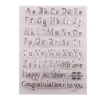 uppercase lowercase letters transparent silicone clear stamp for scrapbooking diy craft decoration soft stamp kids stationery