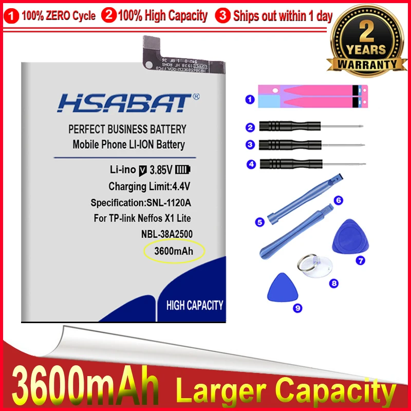 HSABAT 0 цикла 3600 мА/ч NBL 38A2500 Батарея для TP link Neffos X1 Lite TP904A TP904C мобильный телефон