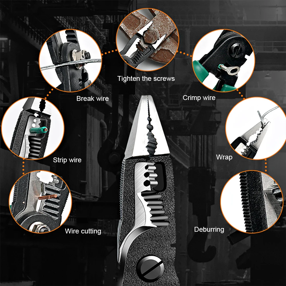 9 in 1 Multifunction Electrician Pliers Long Nose Combination Stripper/Crimper Diagonal Hand Tools | Инструменты