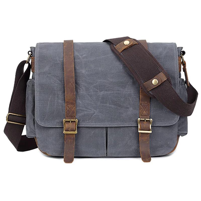 Вощеная холщовая камера сумки через плечо оригинальная кожаная сумка мессенджер