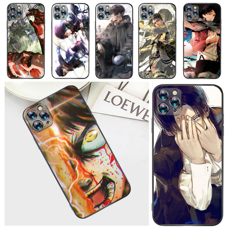 

Attack On Titan Mikasa Ackerman Armin Arlert Levi Eren Jager Phone Case For iPhone 7 8 Plus 6 6S Carcasa Funda Coque Back Cover