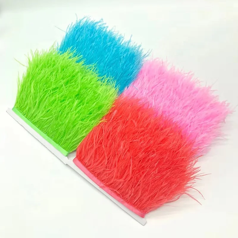 10 ярдов пушистая Красивая Страусиная перьевая Отделка Ткань боковая лента 8-11 см