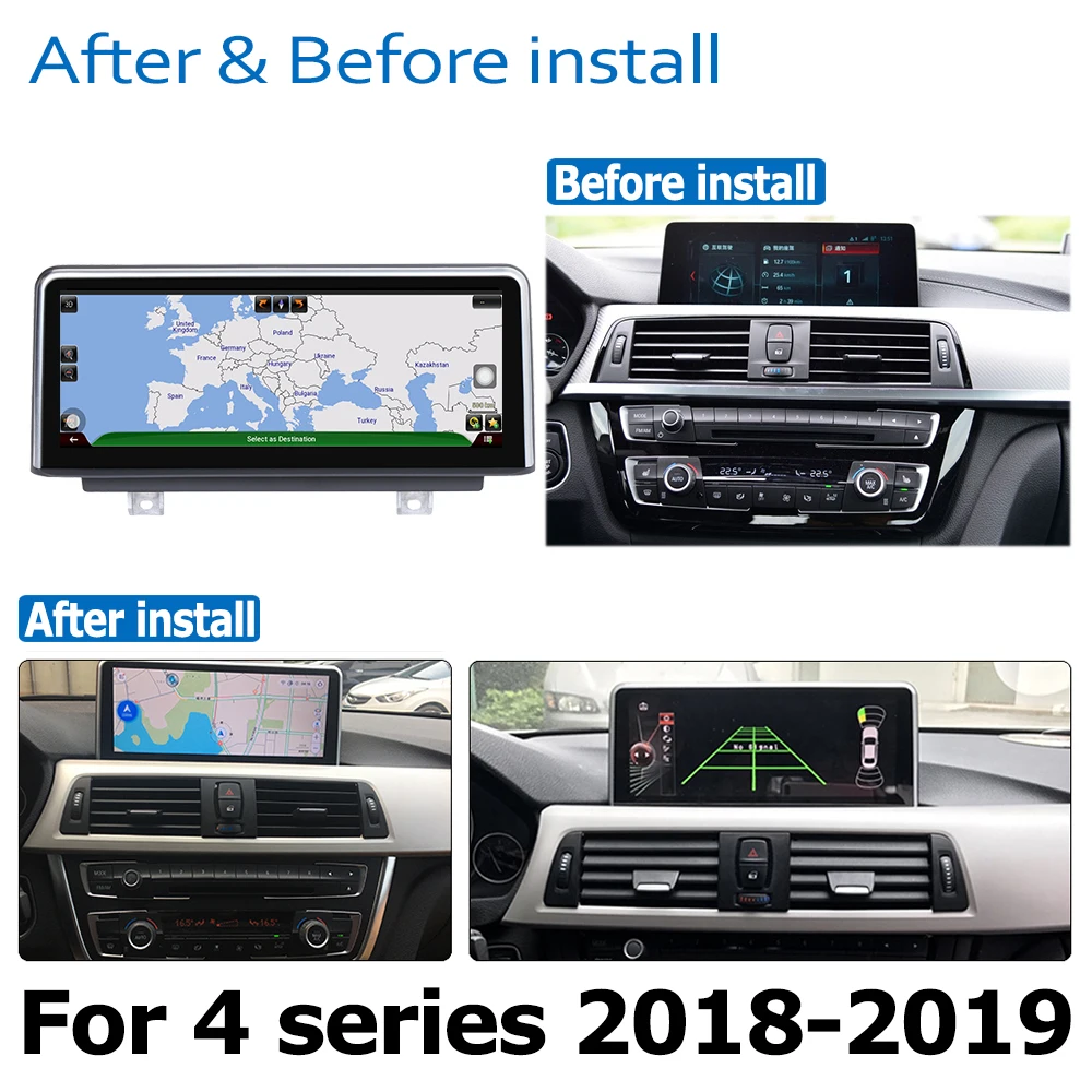 6-ядерный автомобильный DVD-плеер 8 дюймов Android 0 для BMW 4 серии 2018 ~ 2019 EVO Авторадио