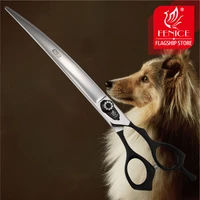 fenice 7 59 0 inch professional pet scissors for dog grooming sharp dog cat curved shear jp 440c with black handle rhinestone