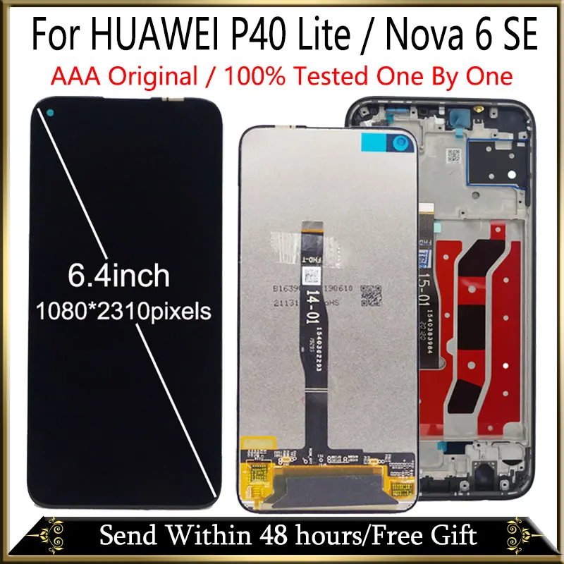 Оригинальный ЖК-дисплей для HUAWEI P40 Lite сменный экран с рамкой Nova 6 SE | Мобильные