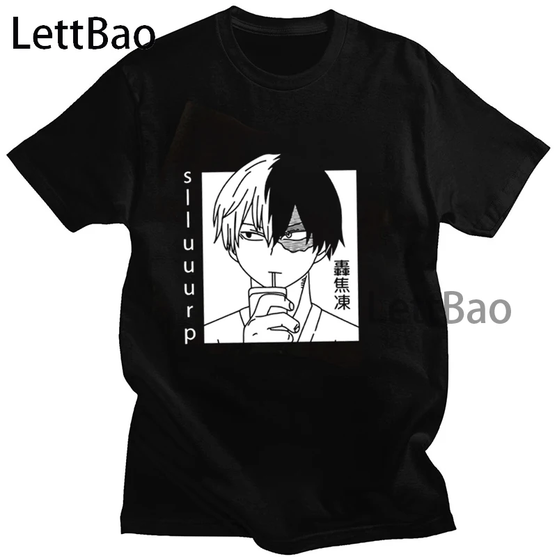 

Футболка Todoroki BNHA, Классическая мужская футболка моя геройская академия, аниме кавайная футболка с коротким рукавом, летняя хлопковая свобо...