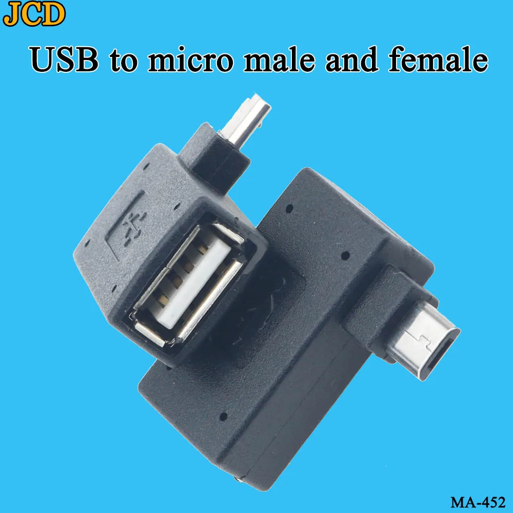 JCD микро адаптер USB 2 0 мама-папа OTG источник питания 2018 порт 90 градусов левый правый