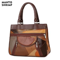 genuine leather bag women top handle bags luxury handbags women bag designer soft shoulder bag for lady patchwork crossbody bag
