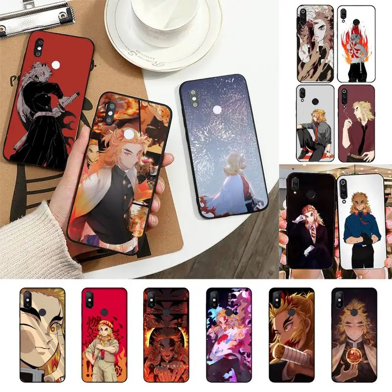 

Rengoku Kyoujurou Demon Slayer Phone Case For Xiaomi Redmi Note 7 5 8A Note8pro 9Pro 8T TPU Coque for note6pro Capa