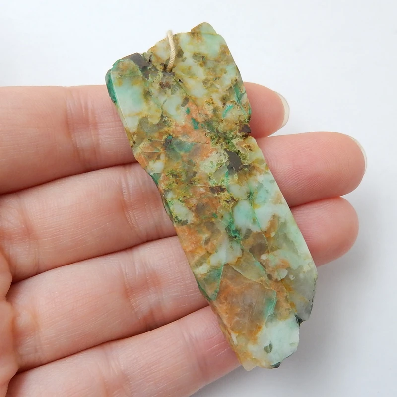 Натуральный камень Drusy ожерелье с подвеской из хризоколлы кулон 63x25x7 мм 19,9 г модные ювелирные изделия Передняя просверленная Подвеска Аксессуары