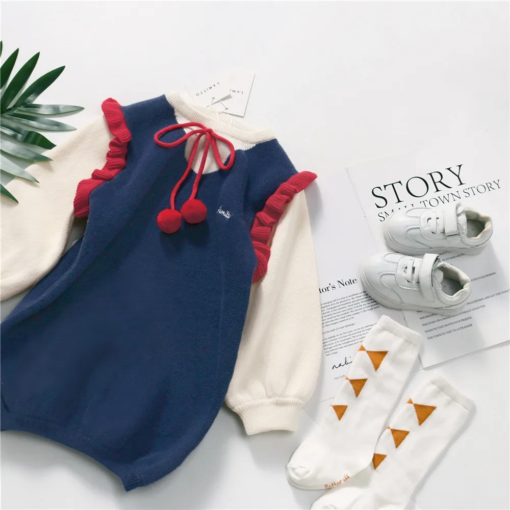 Tonytaobaby/осенне-зимняя одежда; Новая детская одежда; хлопковый свитер в школьном стиле; свитер для маленьких девочек