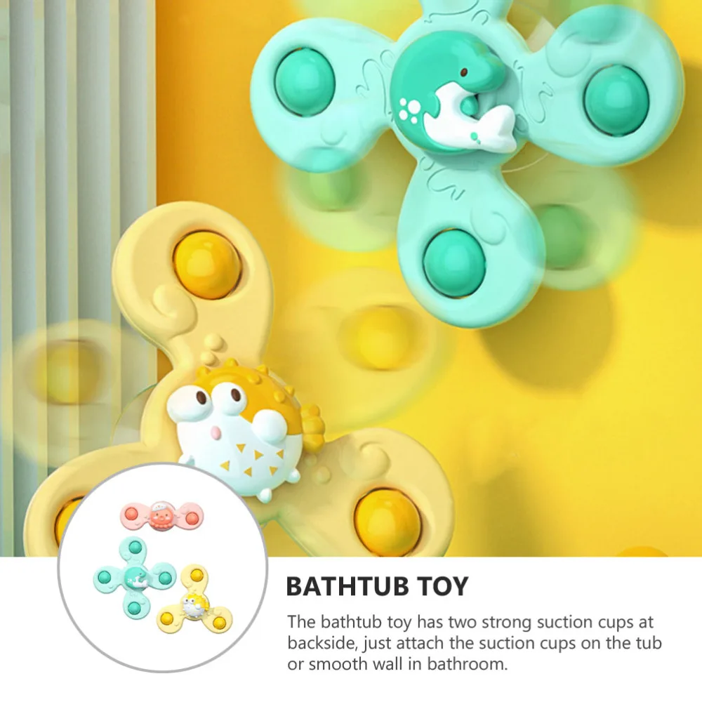 

3pcs Suction Cup Toys Baby Feeding Teether Toys Bathtub Sucker Toys