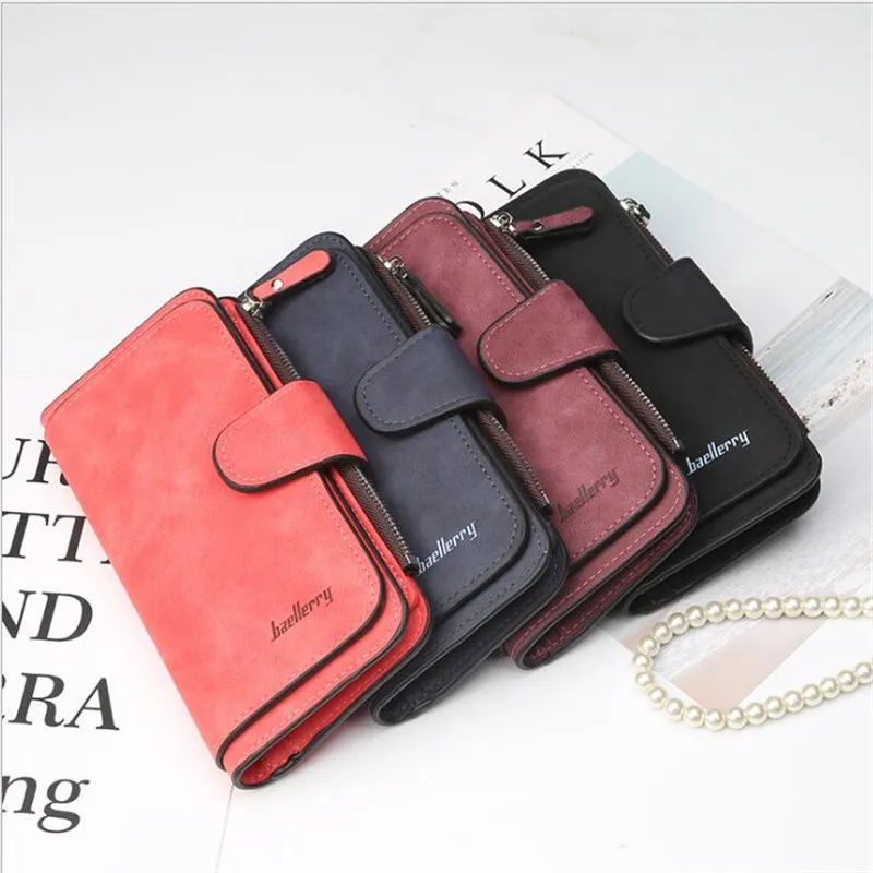 Baellerry Leather Women Wallets Coin Pocket Hasp Card Holder Money Bags Casual Long Ladies Clutch Phone Wallet Women Purse