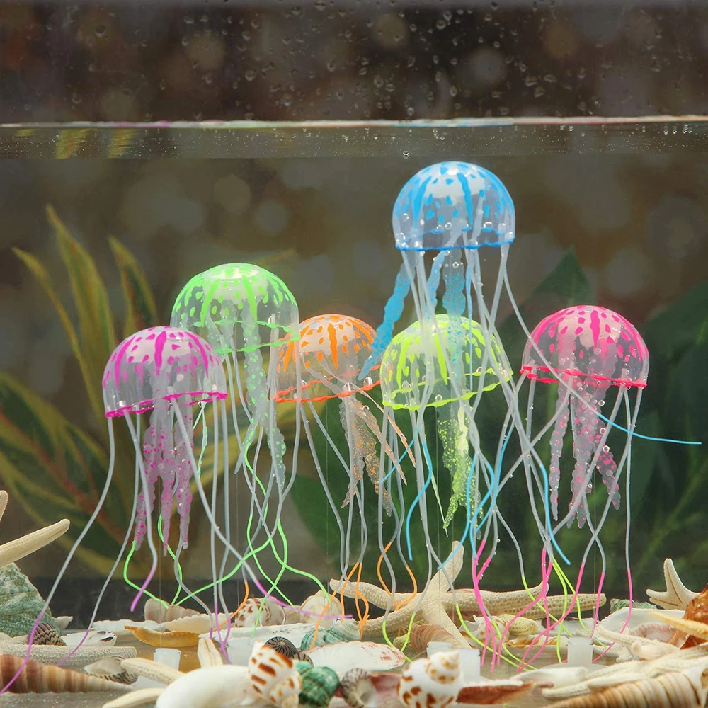 

1pcs Glowing Moon Jellyfish Aquarium Decor Beautiful Artificial Jellyfish Fish For Tank Ornament Landscape Decor