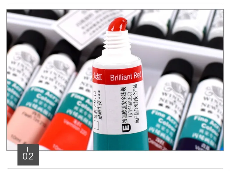 Winsor Ньютон акриловые Краски для Pintura Peinture Acrylique 10 мл 12/18/24 цветов набор краски акриловой Краски Pigmento товары для рукоделия