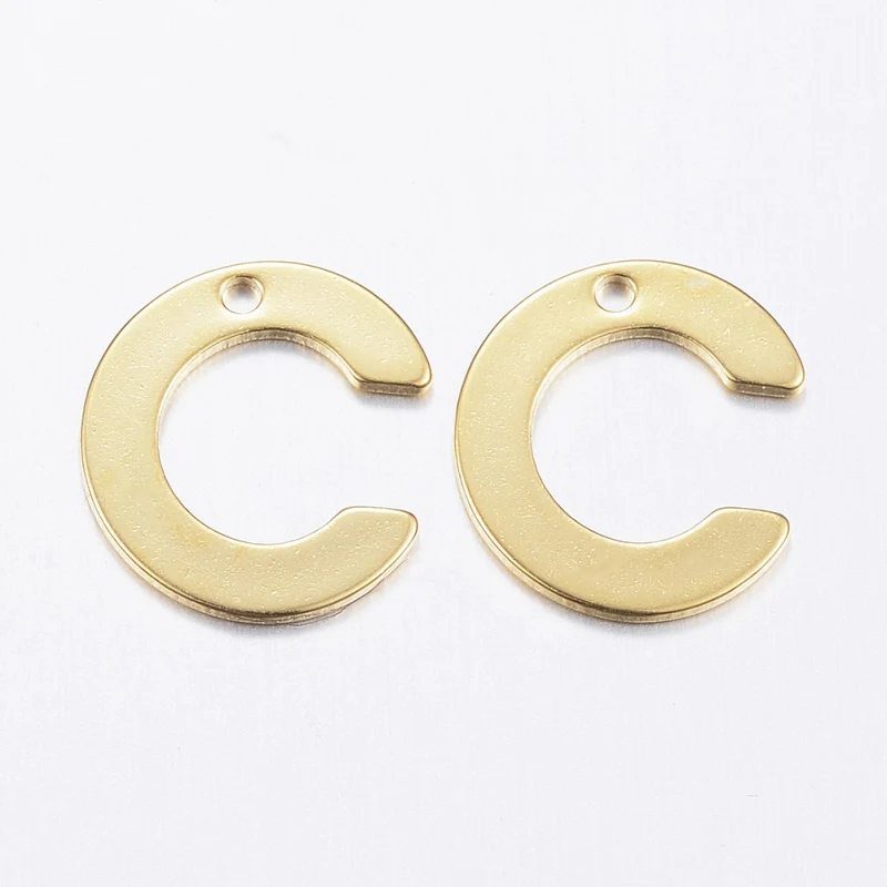 

10PCS 304 Stainless Steel Charms Letter.A - Z Golden Jewelry making DIY