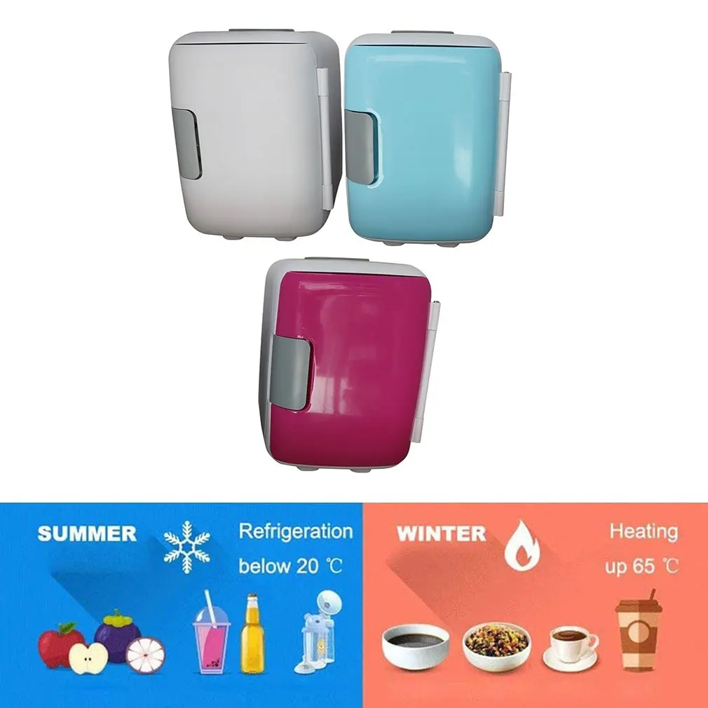 

New 4 Liter Portable Compact Personal Fridge Cools & Heats Great for Bedroom Office Car Dorm Portable Makeup Skincare Fridge