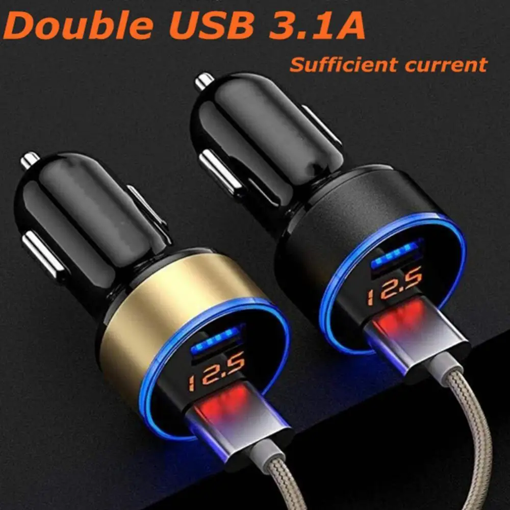 

Portable Dual USB LED Digital Display Quick Charge 5V 3.1A Car Charger Adapter