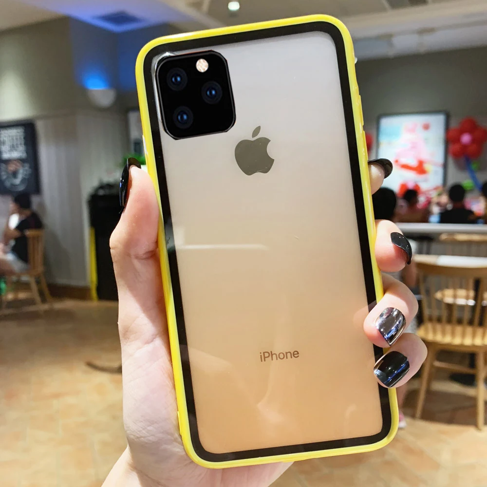 Чехол из закаленного стекла с радужным градиентом для iphone 11 PRO XS Max XR 6 6s 7 8 Plus