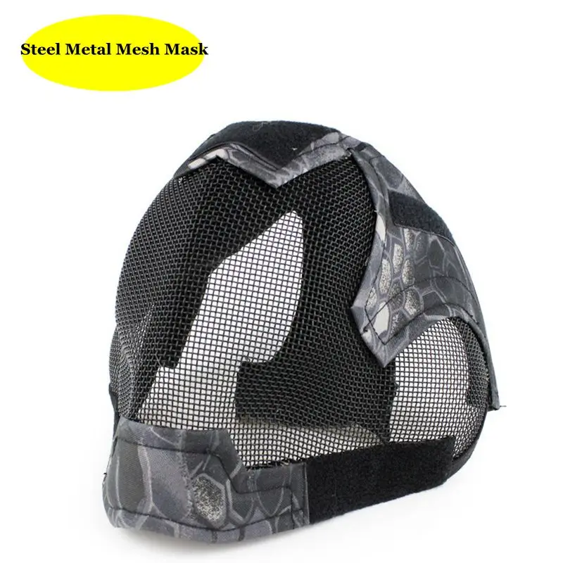 New Paintball Full Face Mask Steel Metal Mesh Protection Military Army CS Wargame Shooting Hunting Airsoft Tactical Helmet Masks v3 fencing full face tactical paintball mask metal steel mesh hunting shooting cs wargame military combat gear airsoft masks