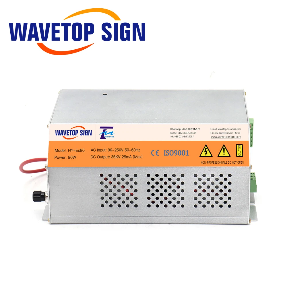 WaveTopSign на рост от 80 до 100 Вт HY Es80 CO2 лазерный Питание для станок лазерной резки и