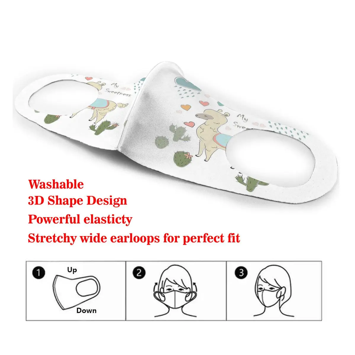 

Mouth Mask Llama My Sweetness Dust Face Masks Cover Washable & Reusable for Adult Student Kids