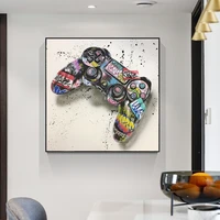 abstract graffiti art gamepad canvas paintings game handle posters and prints wall art pictures for living room home decoration