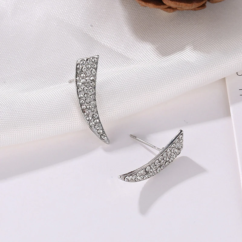 Женские креативные простые геометрические серьги инкрустированные Кристальные