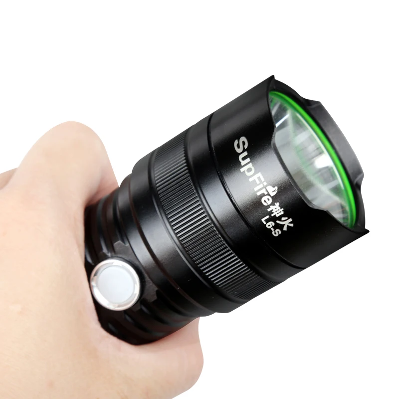 SupFire высокомощный заряжаемый светодиодный вспышка светильник USB фонарь 26650 L6 S SST40