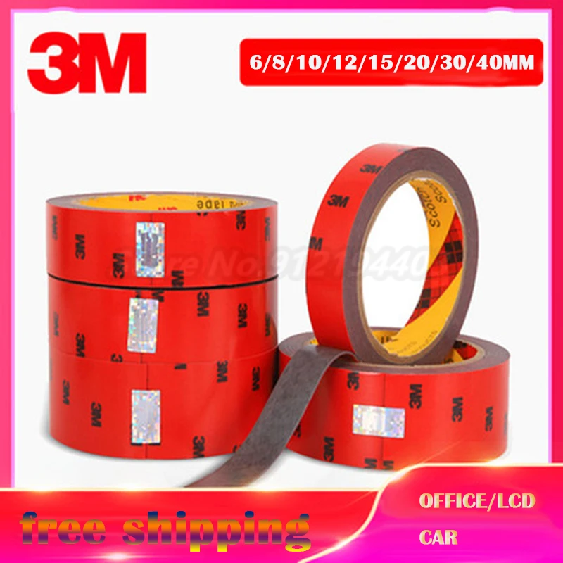 Клейкая двухсторонняя лента 3 м прочная акриловая пена водонепроницаемая для