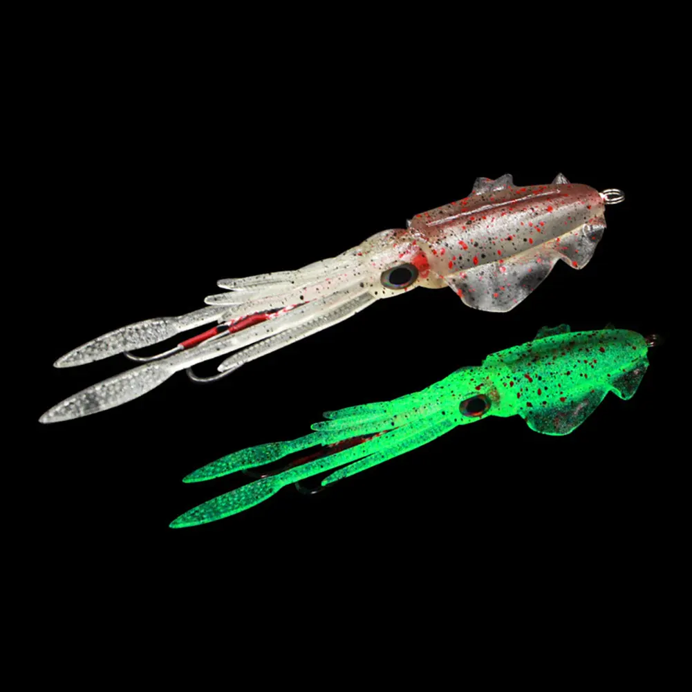 

Squid Luer for Bass Fishing Saltwater Glow in the Dark Soft Lure Fishing Bait with Lead Sinker, 6"