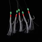 25 шт., светящиеся рыболовные крючки из углеродистой стали