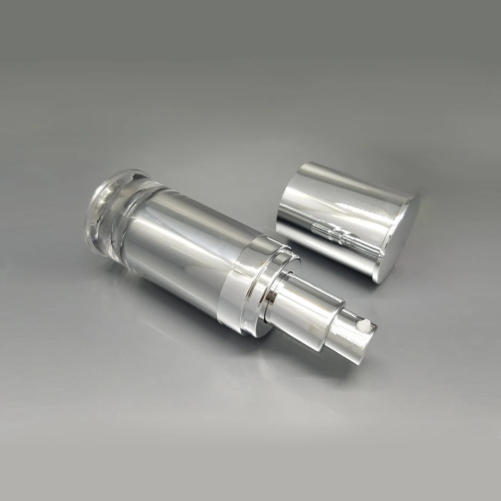 

Высококачественная Серебряная бутылка-распылитель 50 мл, акриловая бутылка с насосом для лосьона