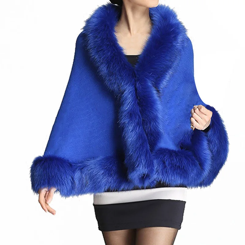 Женское зимнее сексуальное пальто из искусственного меха пончо накидка меховой