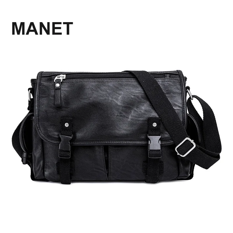 

Сумка на плечо MANET Мужская, повседневная сумочка-мессенджер через плечо из мягкой экокожи, водонепроницаемый саквояж на плечо