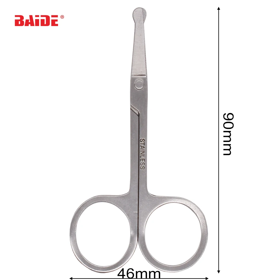 Rounded Nose Hair Trimmer Safety Multi Purpose Scissor with Round Tip for Facial Hair Eyebrow Beard Mustache Trimming 120pcs/lot